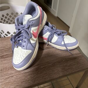 Nike Lavender and Pink Dunk Low Sneakers